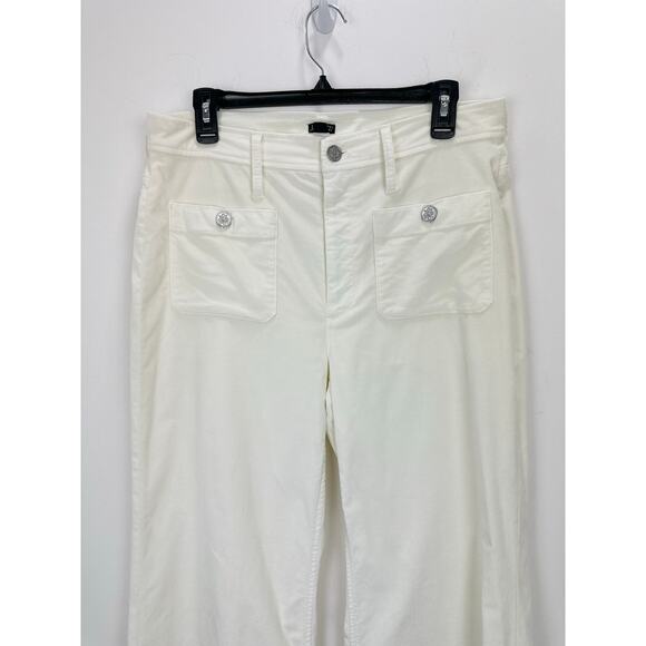 NEW J.Crew Tall Wide Leg Velvet Sailor Trouser High Waist Preppy Ivory US 30 - Picture 7 of 13